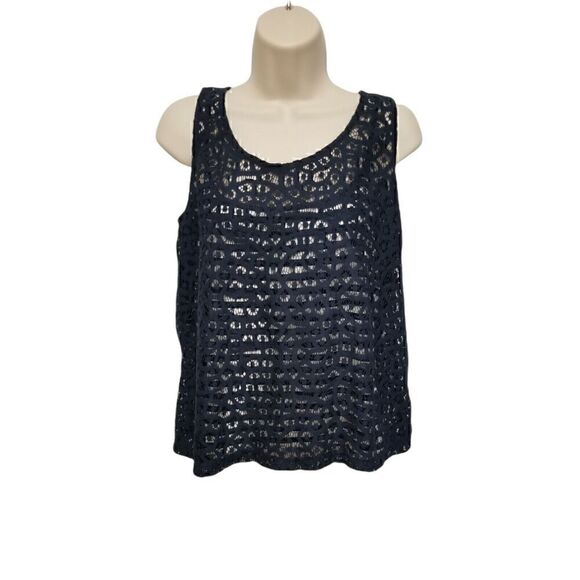 The Limited Double Layered Multicolor Navy Blue & White Top Size Large - Picture 1 of 9